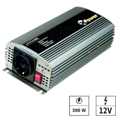 Convertisseur de tension sinus modifié 12Vdc 230Vac 300W XPOWER prise Schuko (2 broches)